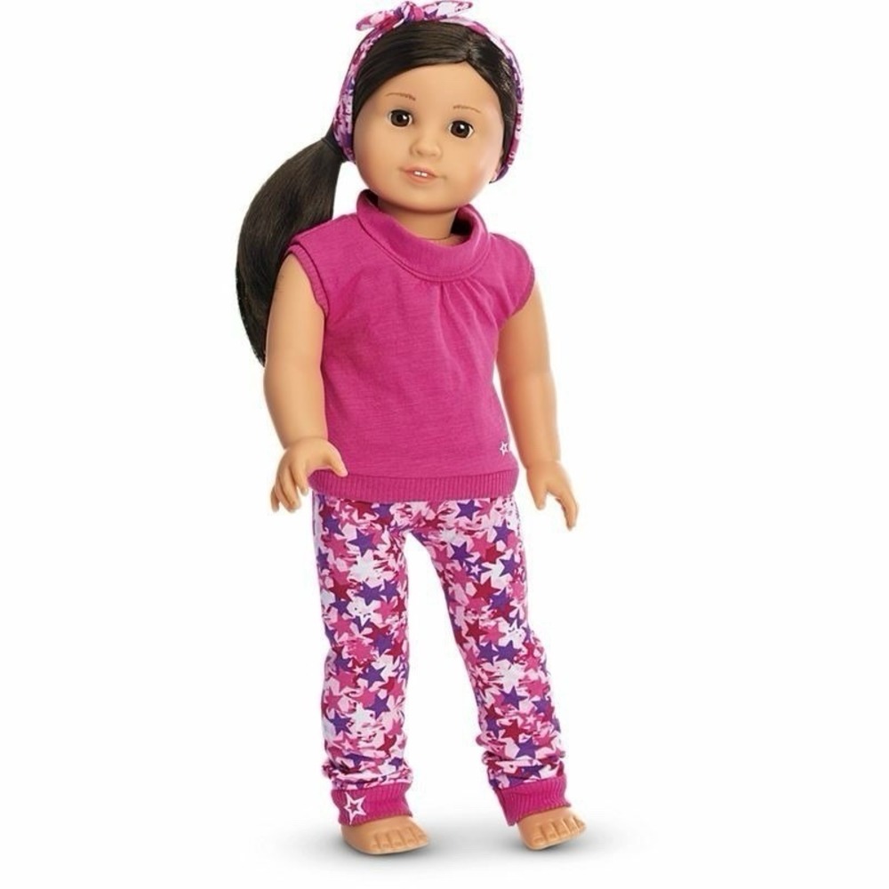 American Girl‎ Doll Cute & Comfy Lounge Set Tunic AG Logo Pants And Headband
